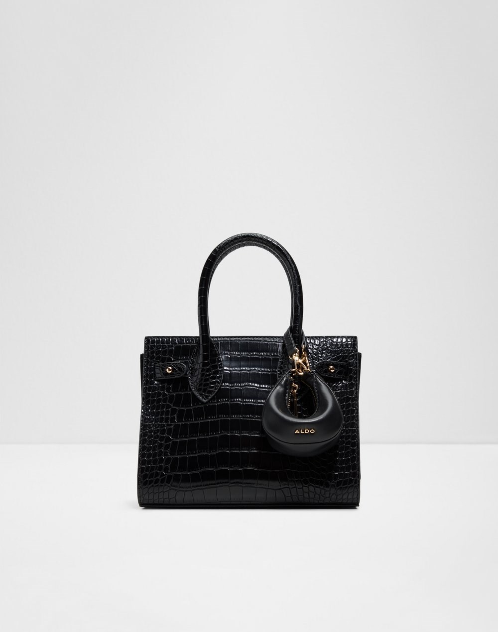 Aldo satchel torbica za nošenje na ramenu AURALIE SYN MIX MAT - crna