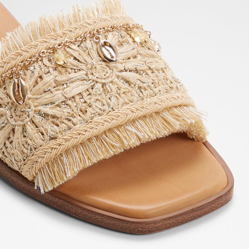 Aldo ravne natikače AURANA TEX RAFFIA - bež 5