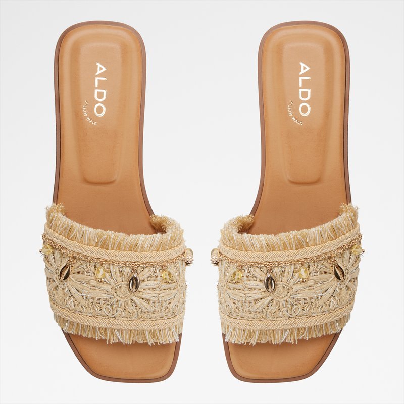 Aldo ravne natikače AURANA TEX RAFFIA - bež 6