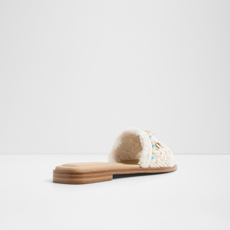 Aldo ravne natikače AURANA TEX RAFFIA - bijela 2