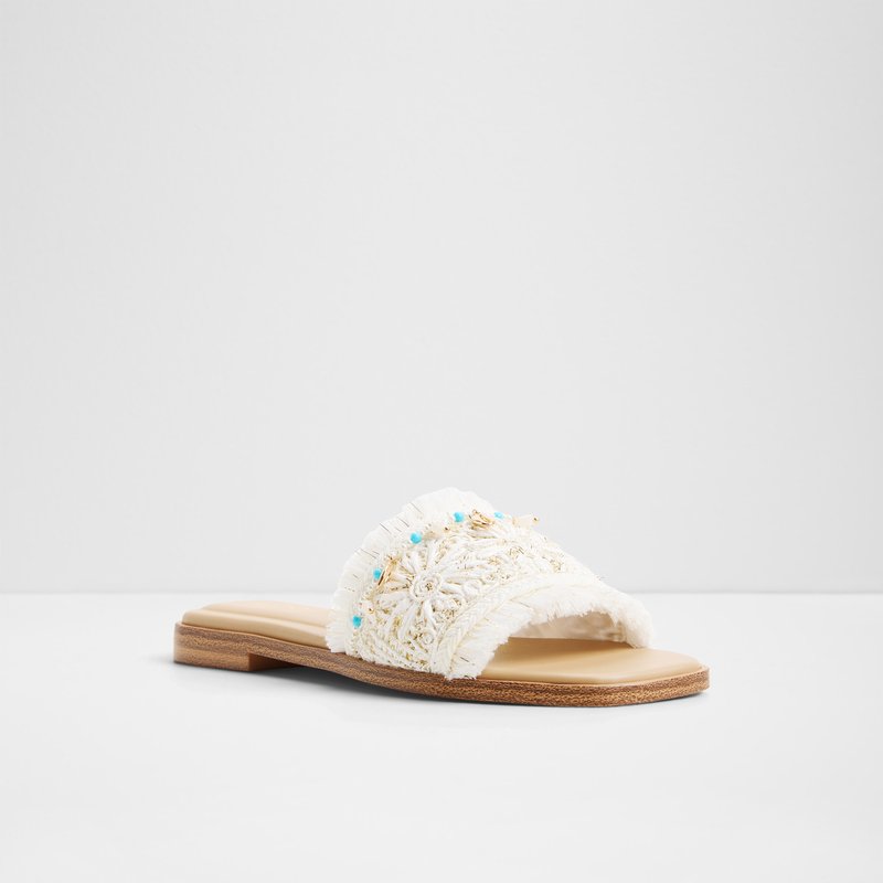 Aldo ravne natikače AURANA TEX RAFFIA - bijela 3