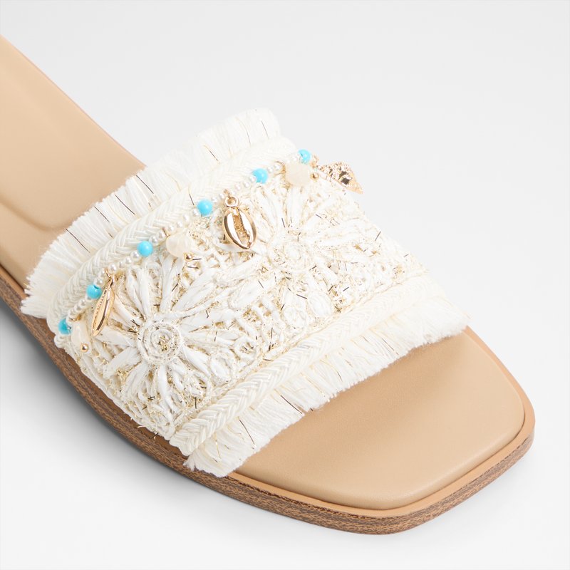 Aldo ravne natikače AURANA TEX RAFFIA - bijela 4