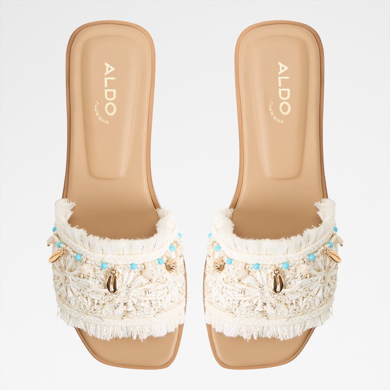 Aldo ravne natikače AURANA TEX RAFFIA - bijela 5