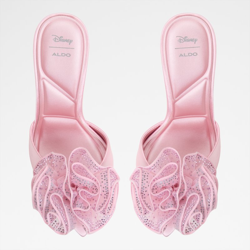 Aldo disney x aldo natikače na visoku petu AURORAMULE TEX SATIN - ružičasta 6