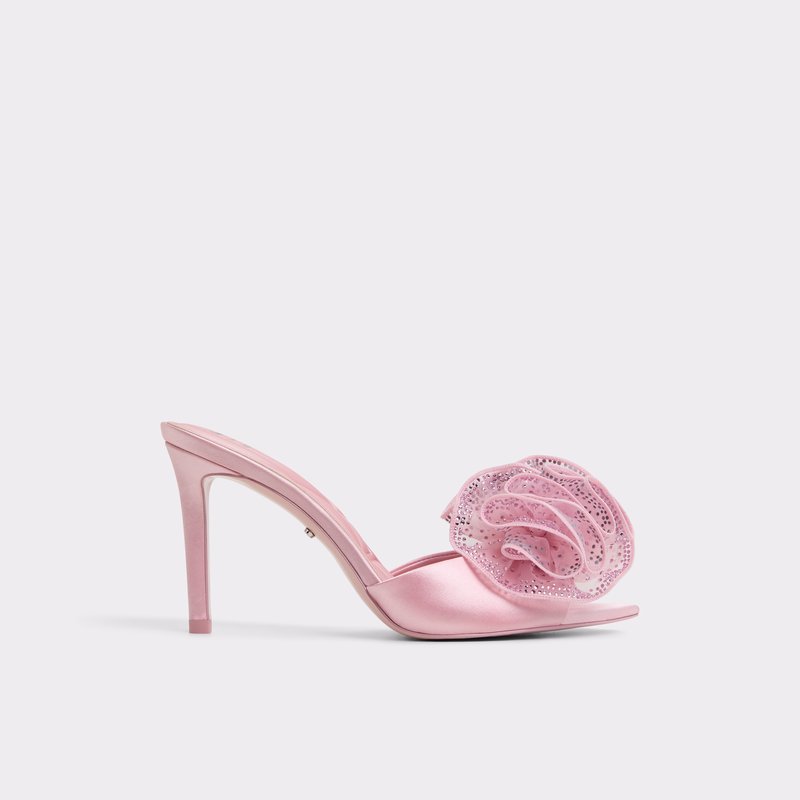 Aldo disney x aldo natikače na visoku petu AURORAMULE TEX SATIN - ružičasta 1
