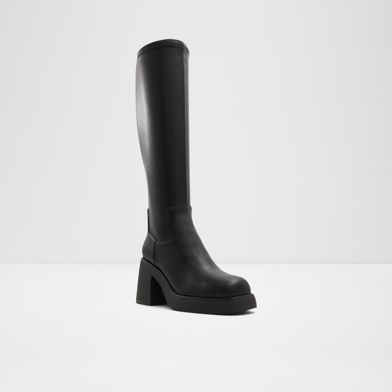 Aldo čizme do koljena na povišenu petu AUSTER SYN STRETCH - crna 4