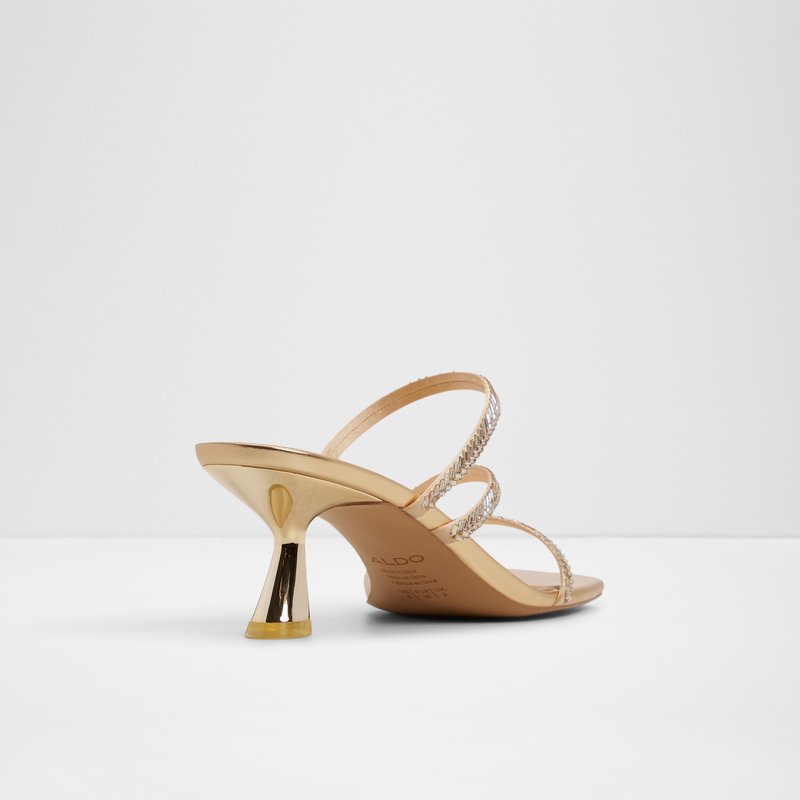 Aldo natikače na srednje visoku petu AVELINNE TEX SATIN - zlatna 3