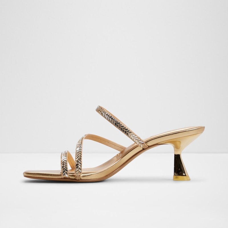 Aldo natikače na srednje visoku petu AVELINNE TEX SATIN - zlatna 2