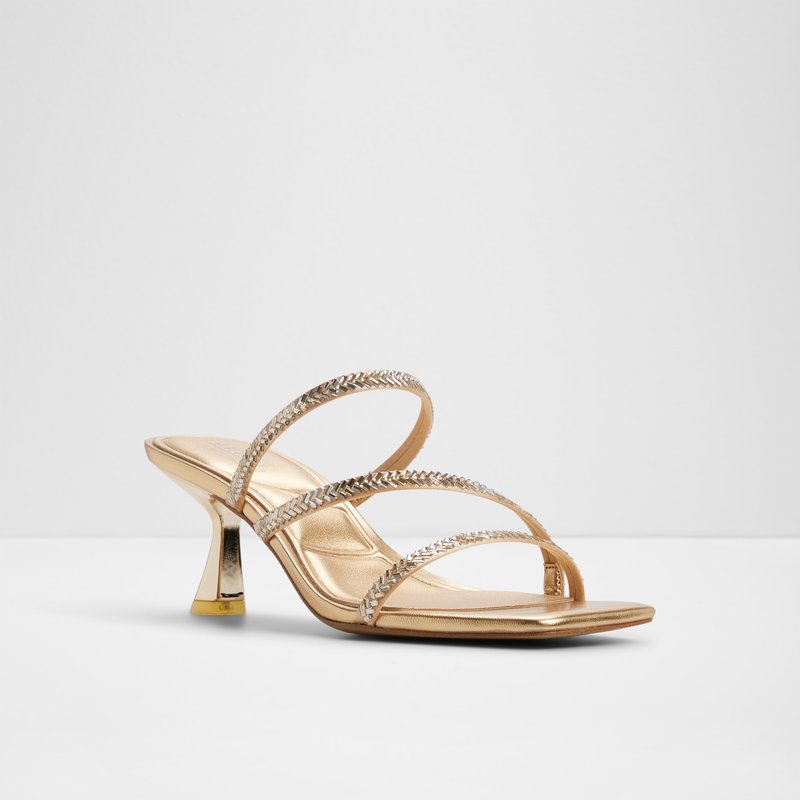 Aldo natikače na srednje visoku petu AVELINNE TEX SATIN - zlatna 4