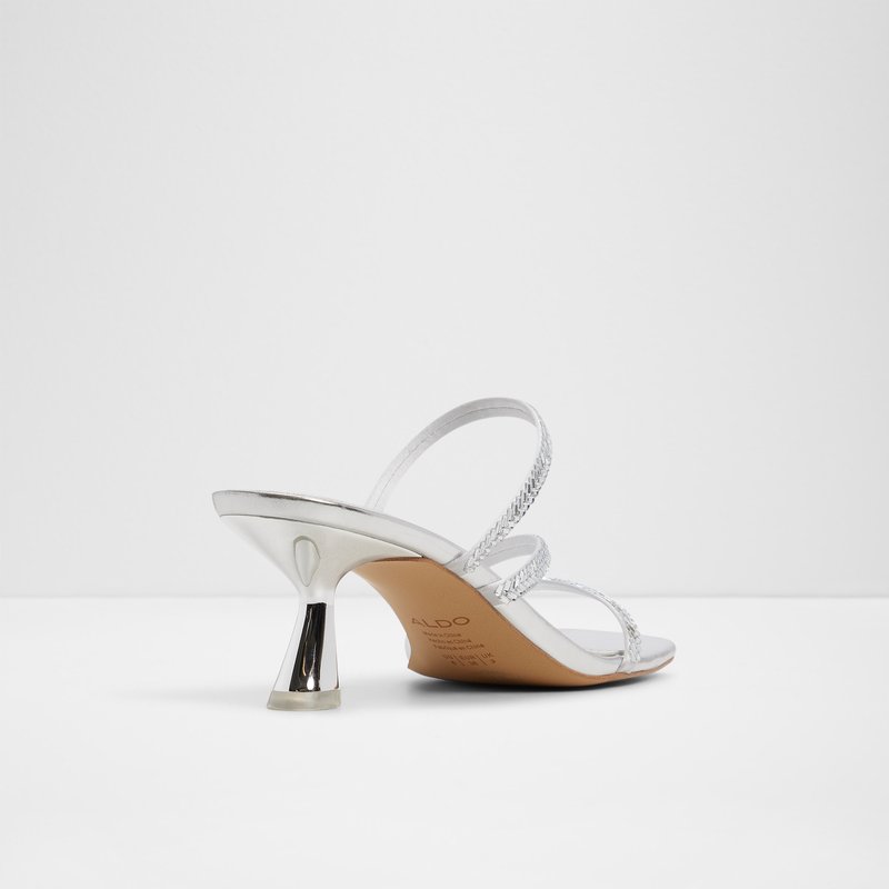 Aldo natikače na srednje visoku petu AVELINNE TEX SATIN - srebrna 2
