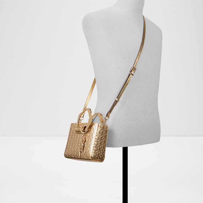 Aldo satchel torbica za nošenje u ruci ili na ramenu AZALLUX SYN MIX MAT - zlatna 3