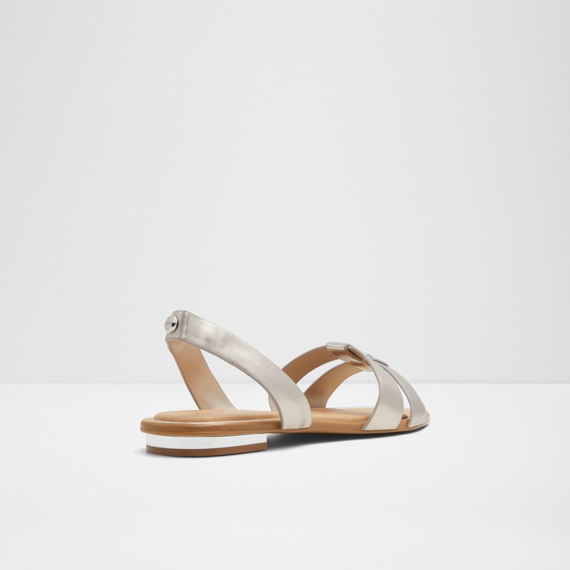 Aldo ravne sandale BALERA SYN METALLIC - srebrna 2