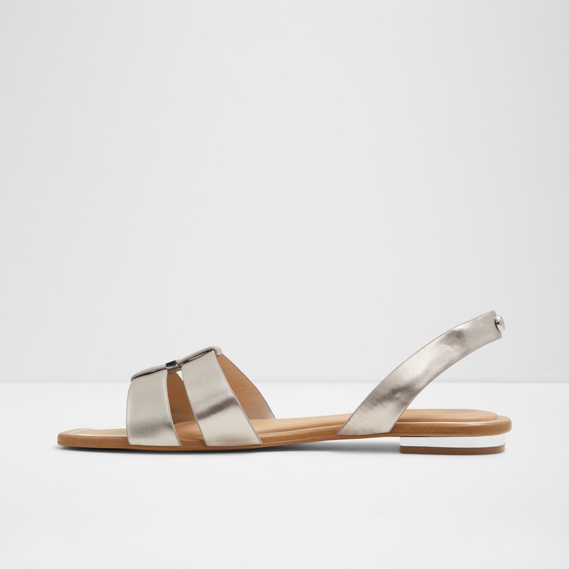 Aldo ravne sandale BALERA SYN METALLIC - srebrna 3