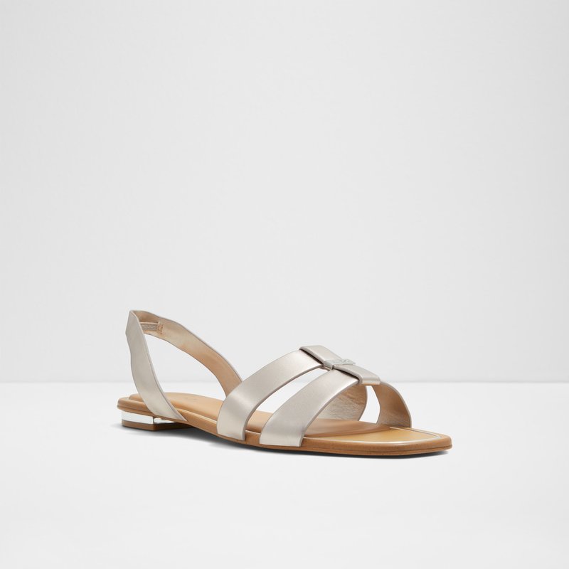 Aldo ravne sandale BALERA SYN METALLIC - srebrna 4