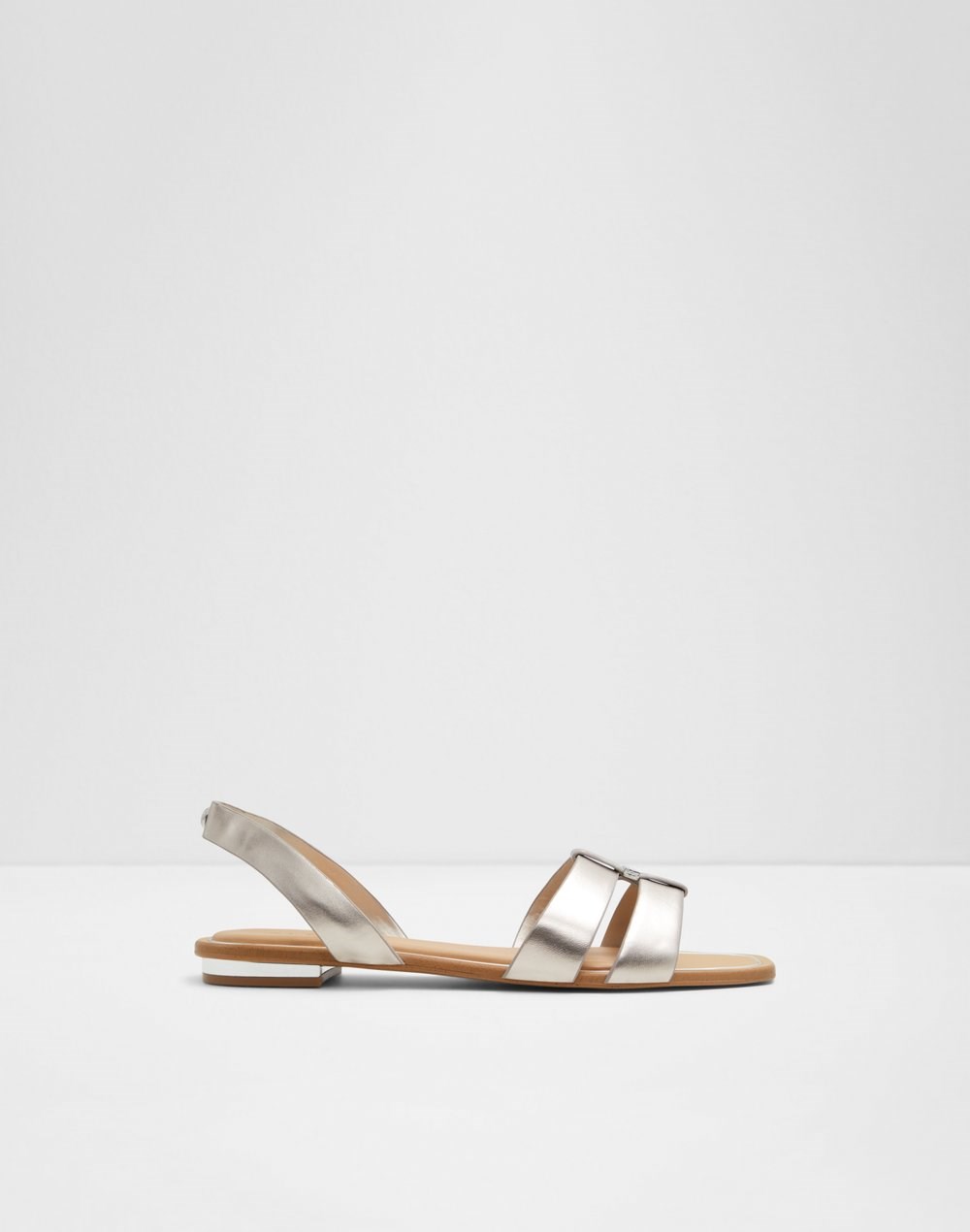 Aldo ravne sandale BALERA SYN METALLIC - srebrna