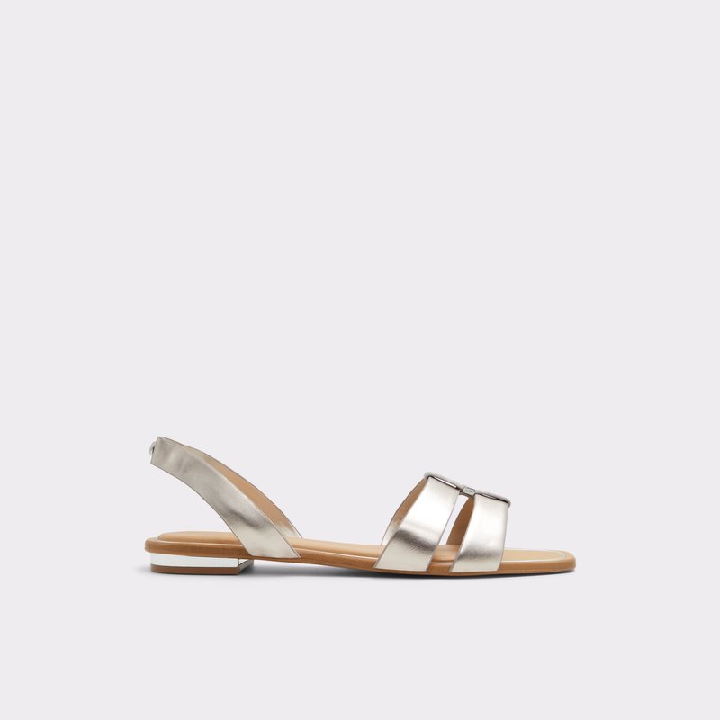 Aldo ravne sandale BALERA SYN METALLIC - srebrna 1