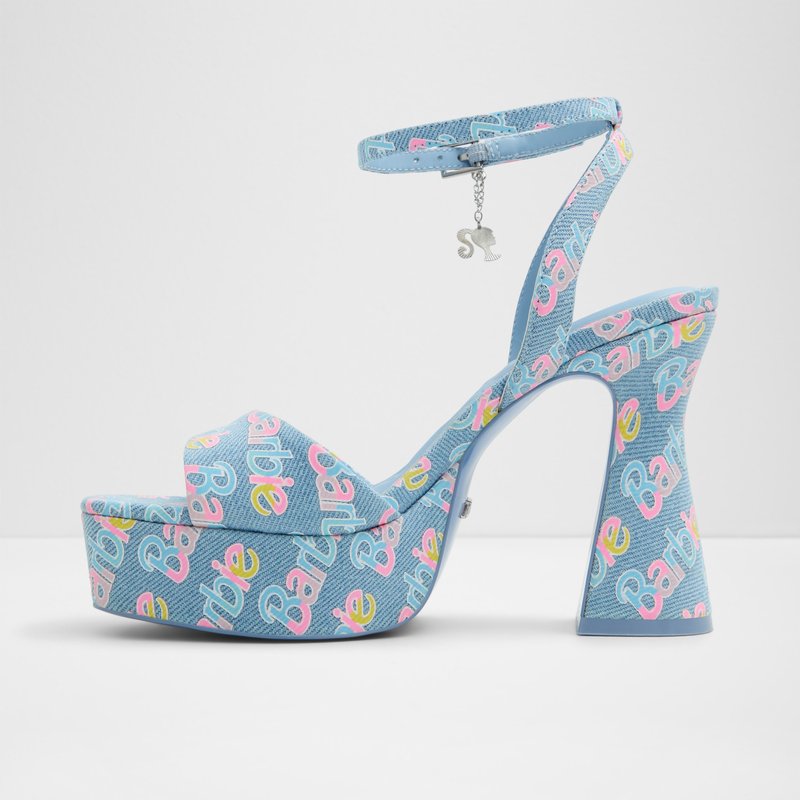 Aldo sandale na visoku petu BARBIEPARTY TEX DENIM - plava 7