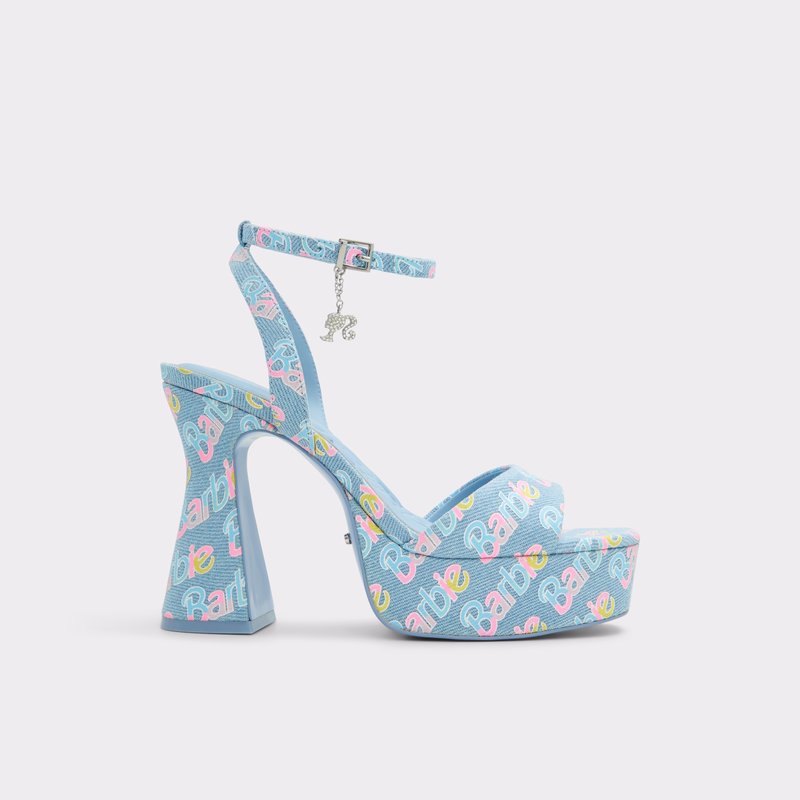Aldo sandale na visoku petu BARBIEPARTY TEX DENIM - plava 1