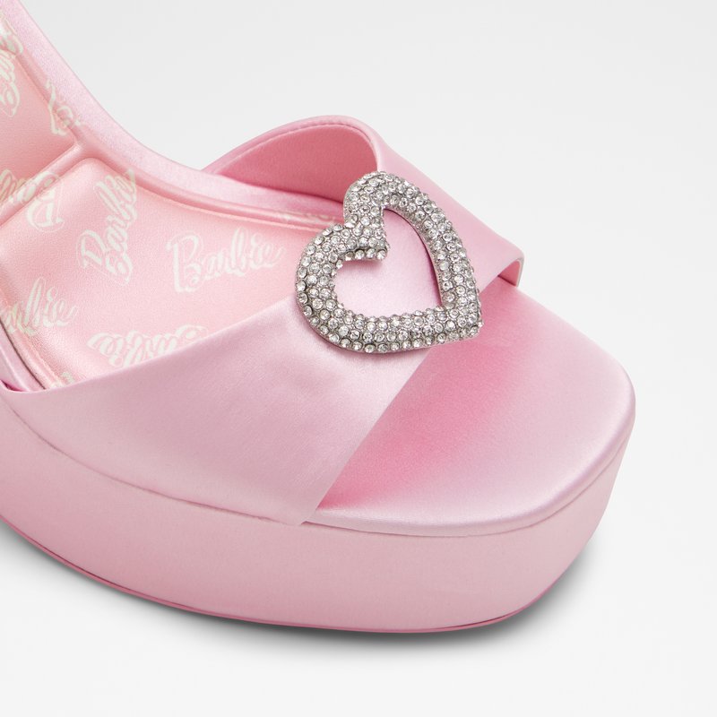 Aldo sandale na visoku petu BARBIEPLTFM TEX SATIN - ružičasta