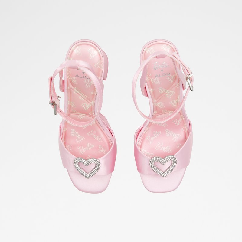 Aldo sandale na visoku petu BARBIEPLTFM TEX SATIN - ružičasta