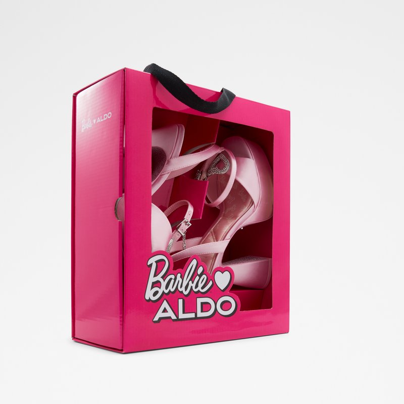 Aldo sandale na visoku petu BARBIEPLTFM TEX SATIN - ružičasta