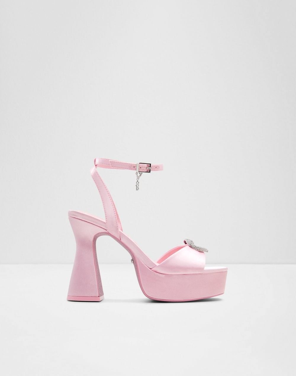 Aldo sandale na visoku petu BARBIEPLTFM TEX SATIN - ružičasta