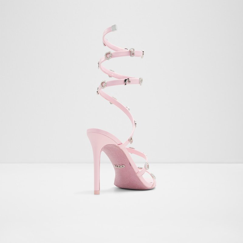 Aldo sandale na visoku petu BARBIERUNWAY SYN METALLIC - ružičasta 2