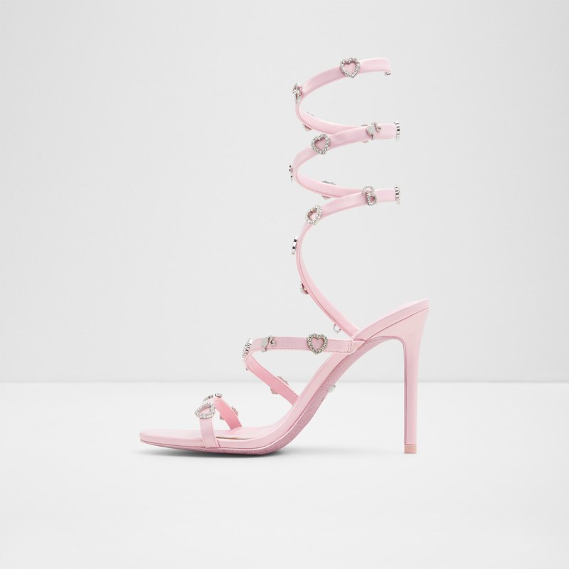 Aldo sandale na visoku petu BARBIERUNWAY SYN METALLIC - ružičasta 7