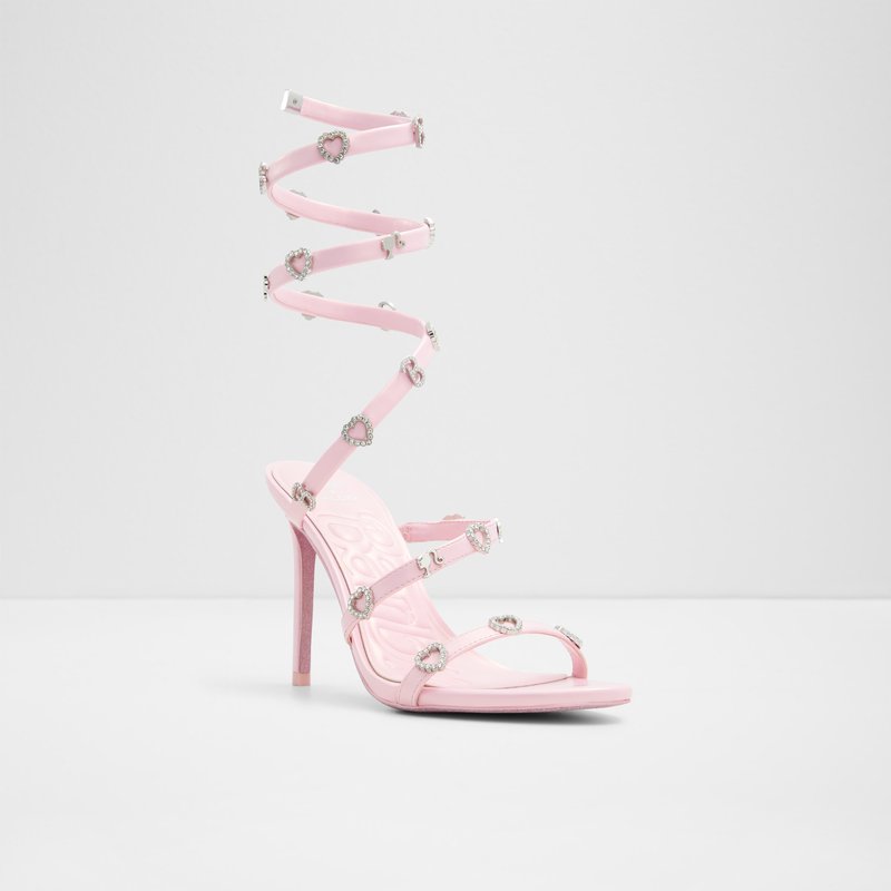 Aldo sandale na visoku petu BARBIERUNWAY SYN METALLIC - ružičasta
