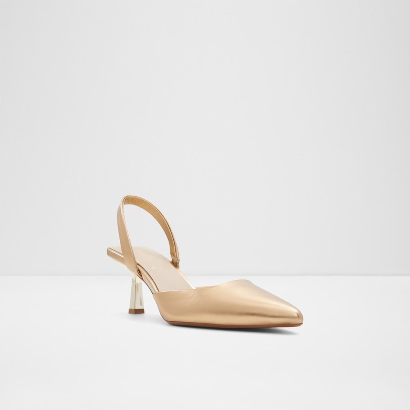Aldo sandale na srednje visoku petu BASANTI SYN METALLIC - zlatna 4