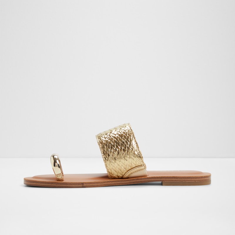Aldo ravne natikače BEACHWALK SYN TEXTURED - zlatna 3