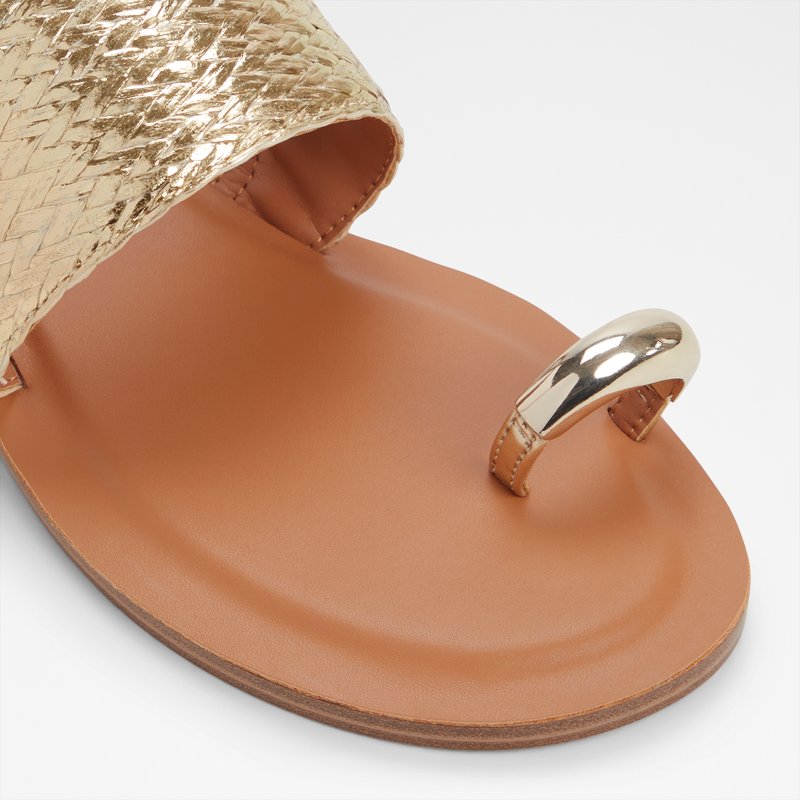Aldo ravne natikače BEACHWALK SYN TEXTURED - zlatna 5