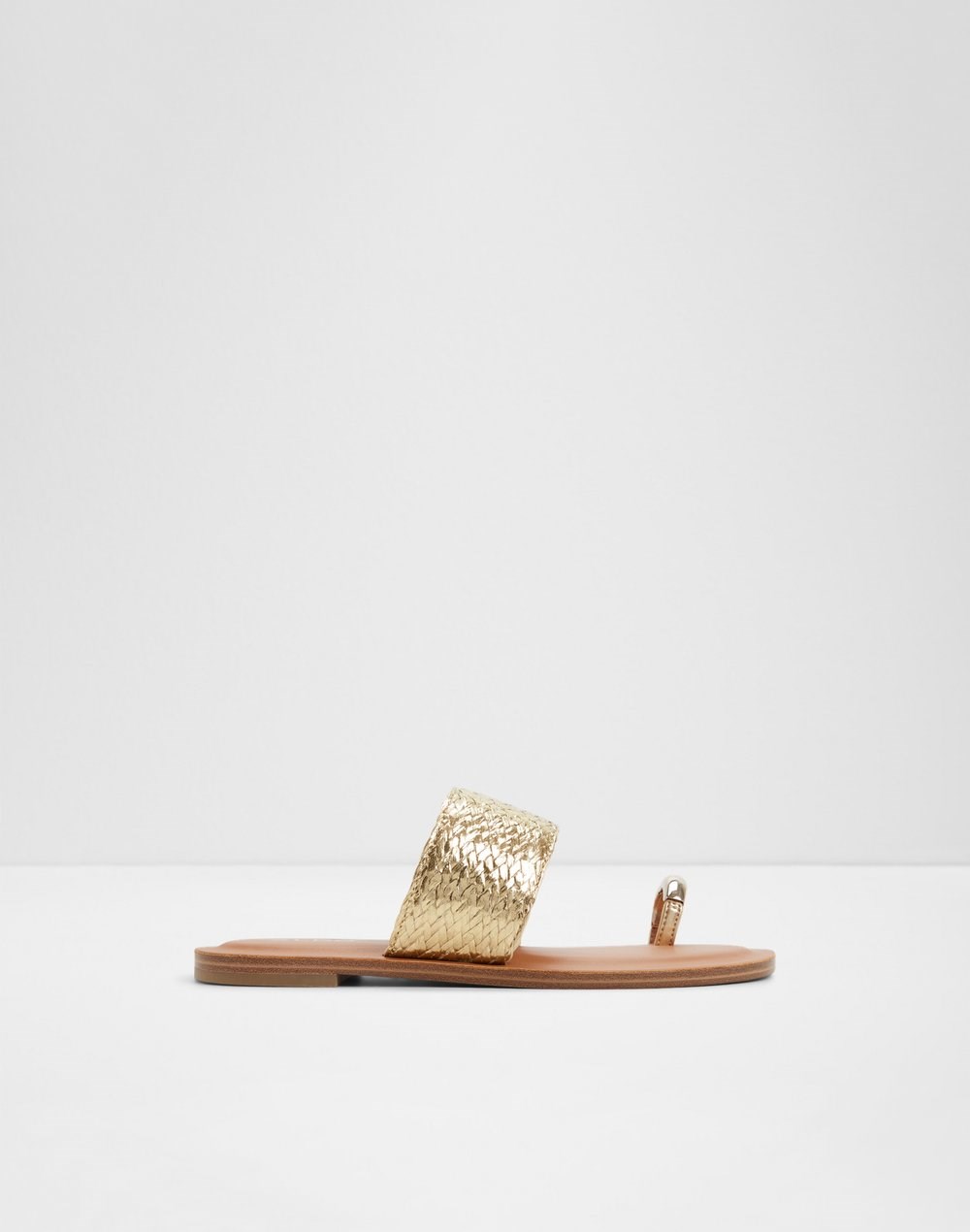 Aldo ravne natikače BEACHWALK SYN TEXTURED - zlatna