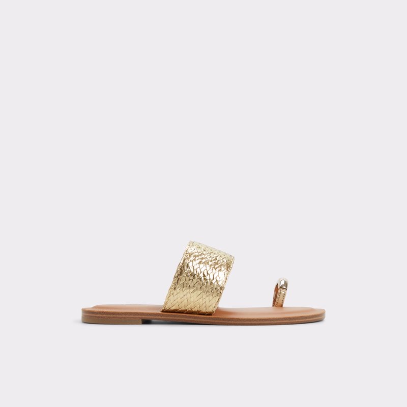Aldo ravne natikače BEACHWALK SYN TEXTURED - zlatna 1