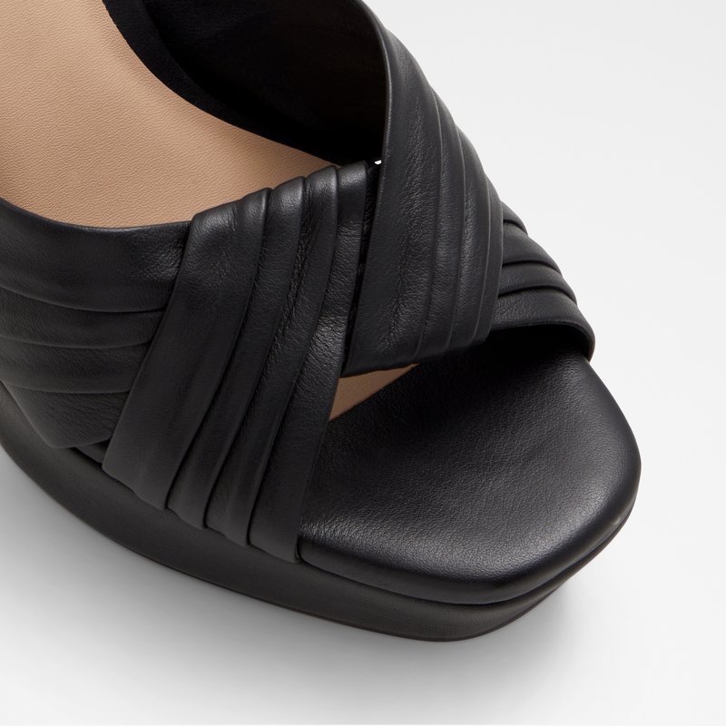 Aldo sandale na visoku petu BIDISH LEA SMOOTH - crna 5