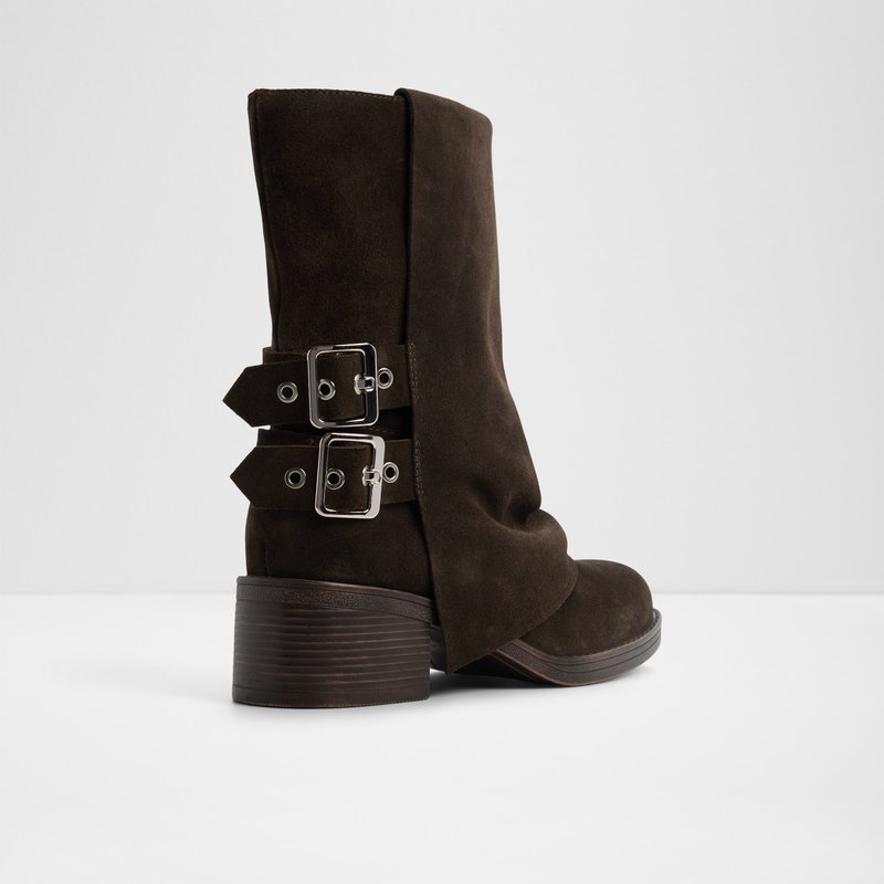 Aldo čizme na petu BITSE LEA SUEDE - smeđa 2