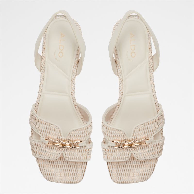Aldo ravne sandale BLAIKE TEX RAFFIA - bijela 5