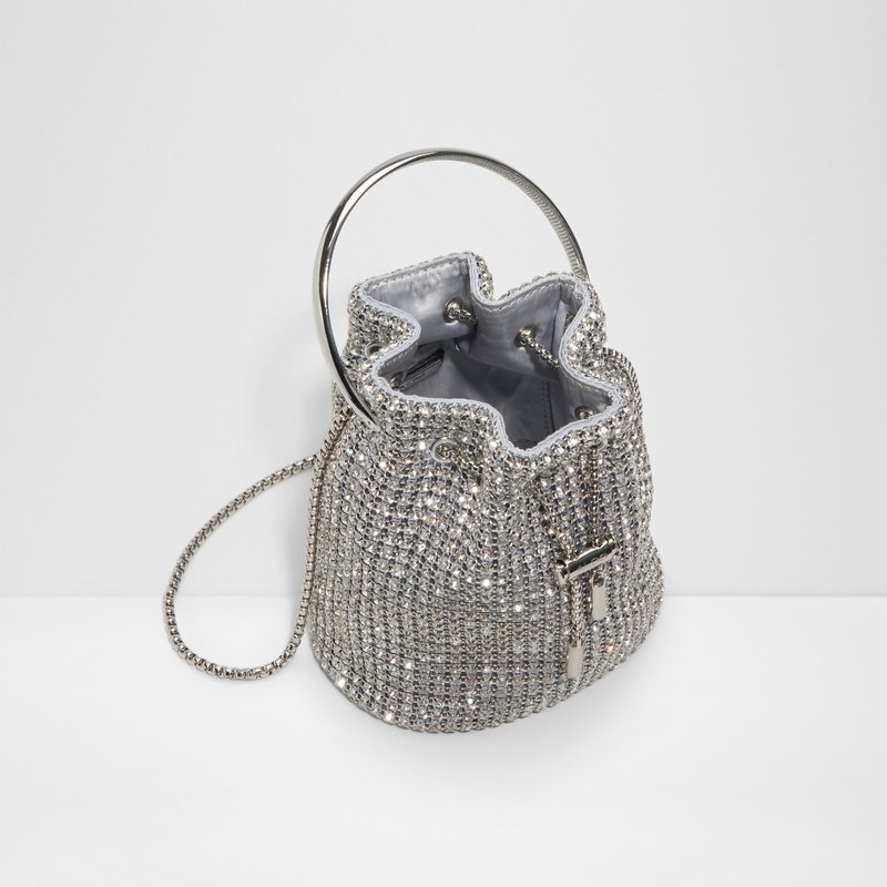 Aldo bucket torbica za nošenje u ruci ili na ramenu BLINGBUCKET TEX MIX MAT - srebrna 2