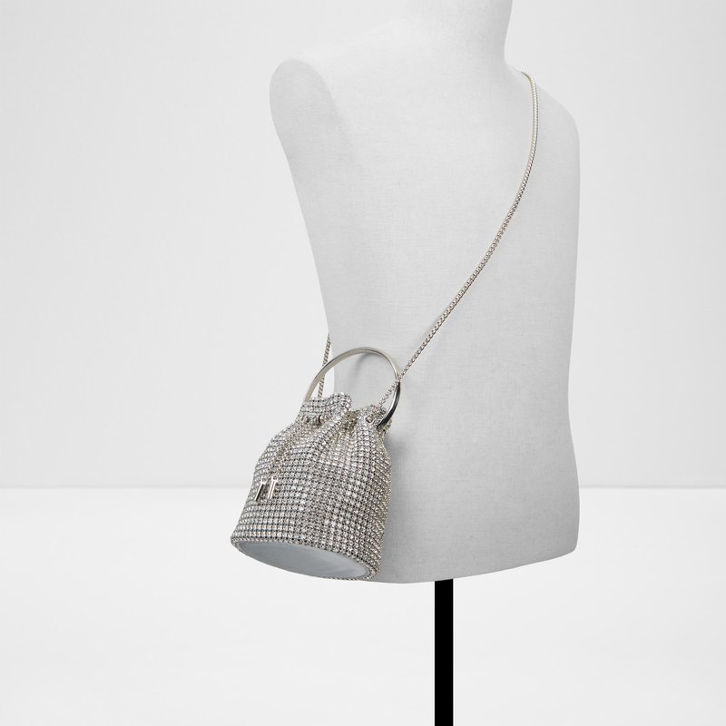 Aldo bucket torbica za nošenje u ruci ili na ramenu BLINGBUCKET TEX MIX MAT - srebrna 3