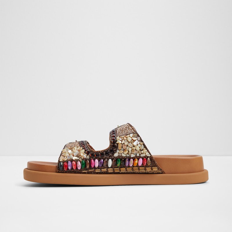 Aldo ravne natikače BOHOCHIC SYN MIX MAT - smeđa 3