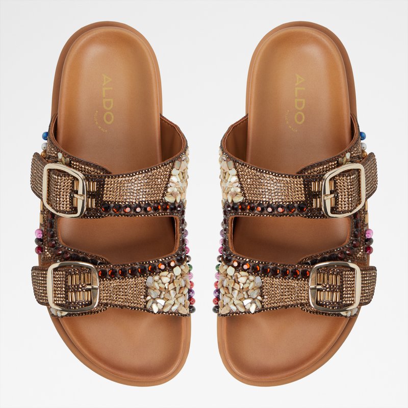 Aldo ravne natikače BOHOCHIC SYN MIX MAT - smeđa 6