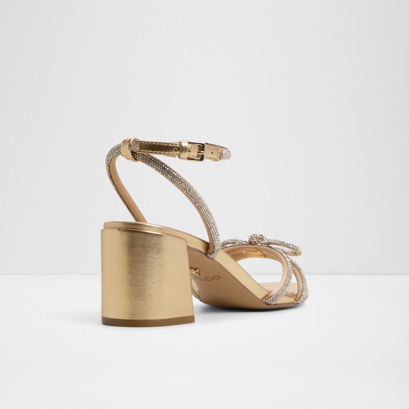 Aldo sandale na srednje visoku petu BOUCLETTE TEX METALLIC - zlatna 4