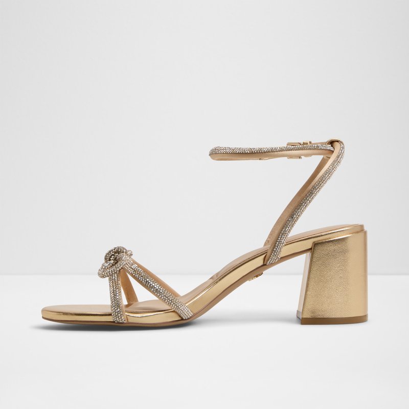 Aldo sandale na srednje visoku petu BOUCLETTE TEX METALLIC - zlatna 2