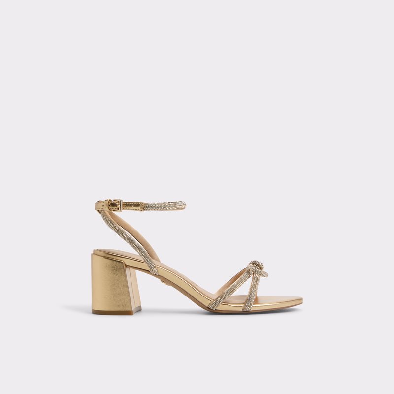 Aldo sandale na srednje visoku petu BOUCLETTE TEX METALLIC - zlatna 1
