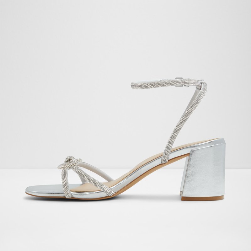 Aldo sandale na srednje visoku petu BOUCLETTE TEX MIX MAT - srebrna 2