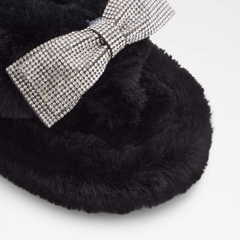 Aldo papuče BOWPOUF TEX FAUX FUR - crna 4