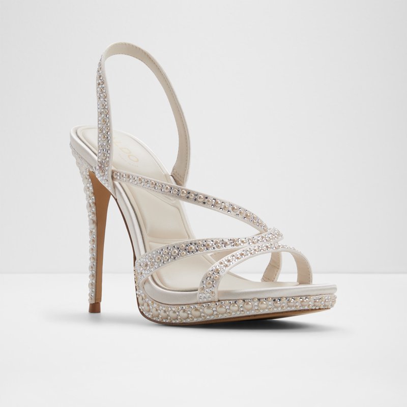 Aldo cipele na visoku petu BRINNLEY TEX SATIN - bijela 3