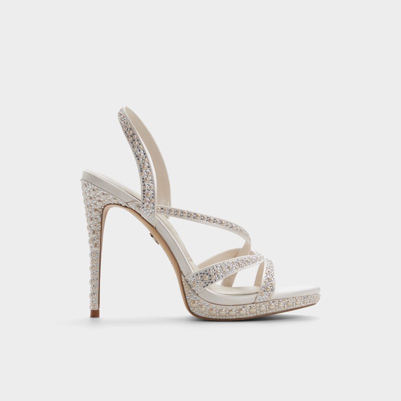 Aldo cipele na visoku petu BRINNLEY TEX SATIN - bijela 1