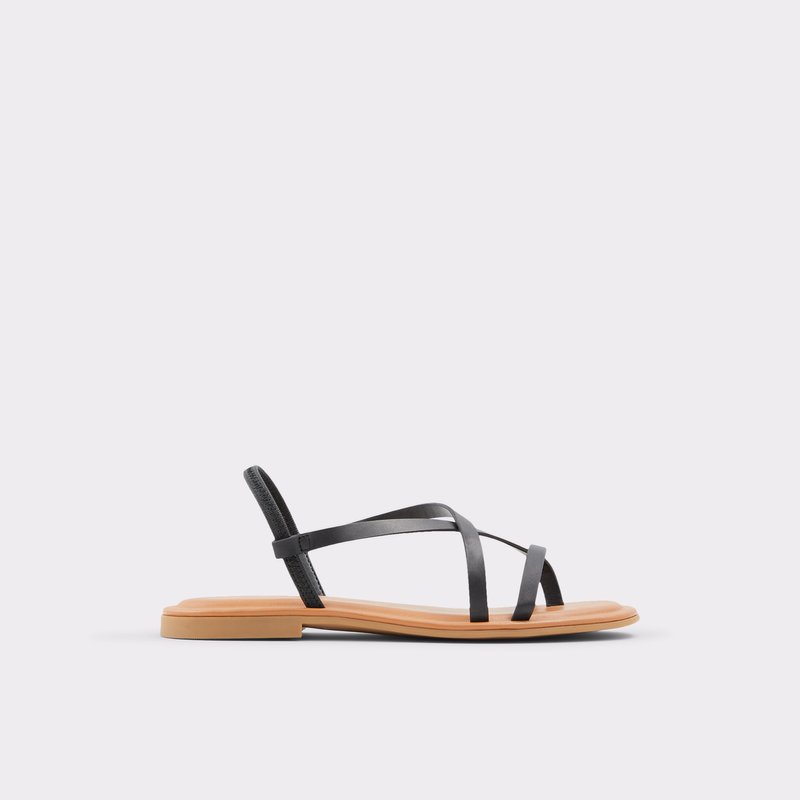 Aldo ravne sandale BROASA SYN SMOOTH - crna 1
