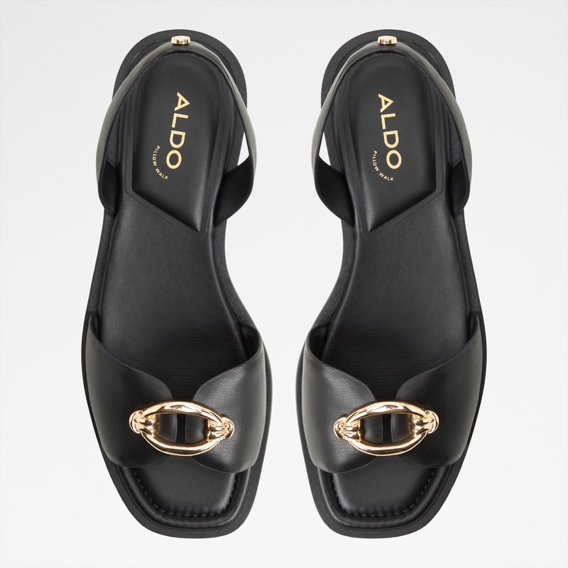 Aldo ravne sandale CALELIAN SYN SMOOTH - crna 5